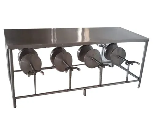 Stainless Steel Canteen Dining Table With Stool