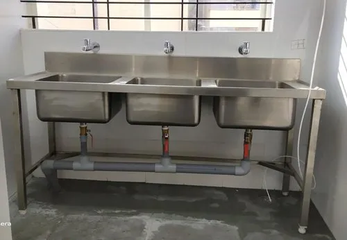 Stainless Steel Three Sink Unit